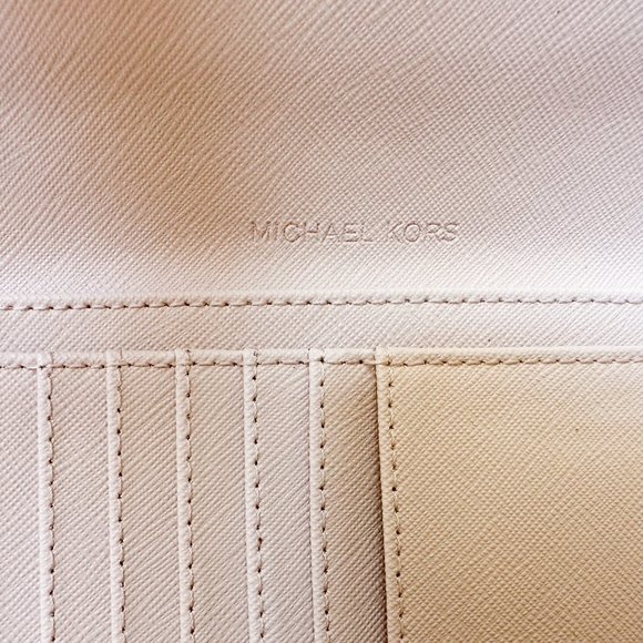 Michael Kors Jet Set Travel Large Trifold Wallet Pink Powder Blush - Picture 7 of 8